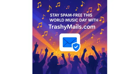 🎵 Don’t Let Spam Steal the Rhythm: Use TrashyMails on World Music Day to Stay Tuned & Safe Online!